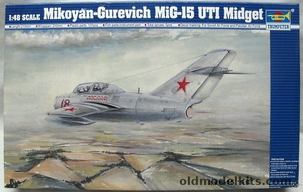 Trumpeter 1/48 Mikoyan-Gurevich Mig-15 UTI Midget - Soviet or Pakistani Air Forces, 02805 plastic model kit
